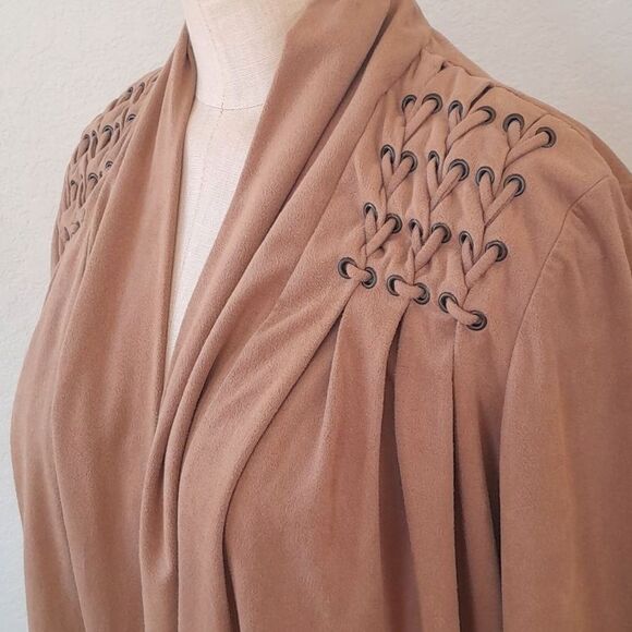 Dress barn suede like open Cardigan - Picture 1 of 16